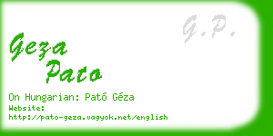 geza pato business card