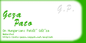 geza pato business card